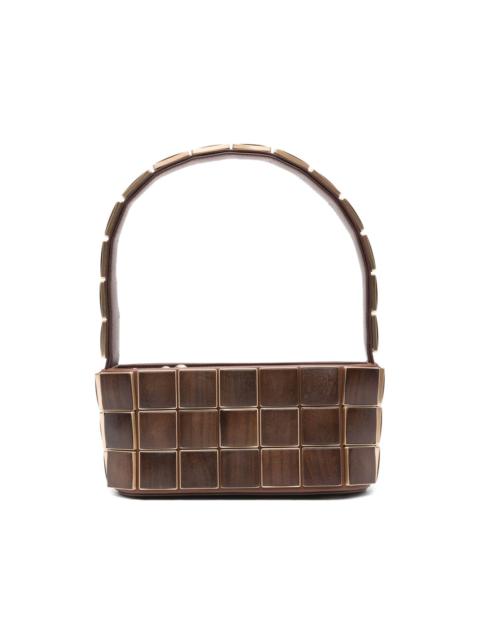 Cult Gaia Romy panelled-wood shoulder bag