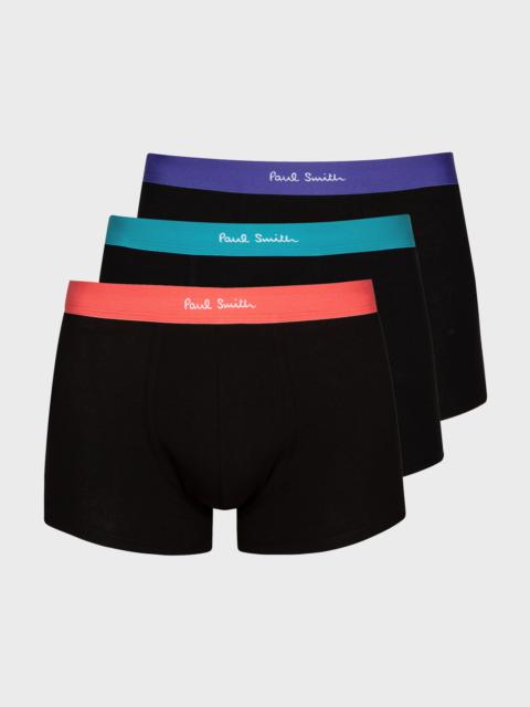 Paul Smith Black Contrast-Waist Boxer Briefs Three Pack