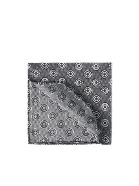 medallion-print silk pocket square