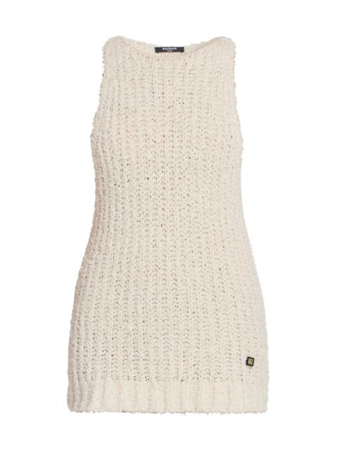Balmain Women's Sleeveless Cotton-Blend Tunic Top - Naturel