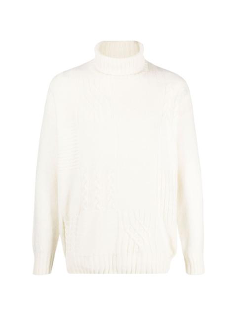 Canali patch-detail roll-neck jumper