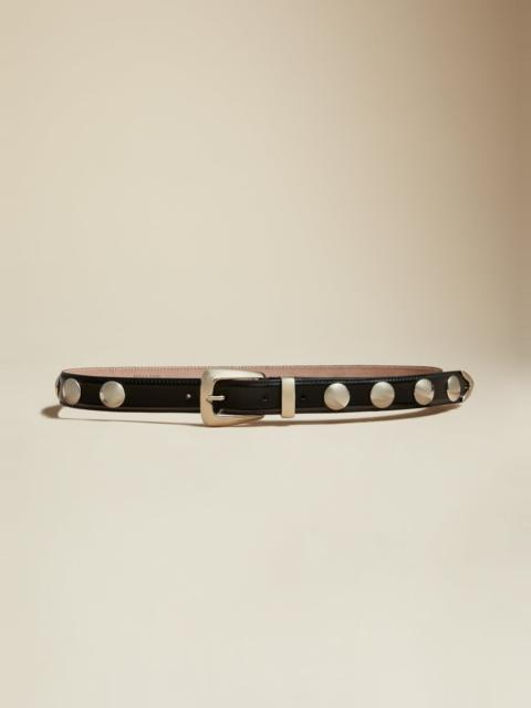 KHAITE The Benny Belt in Black Leather with Silver Studs