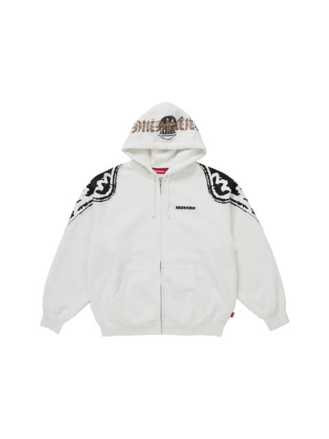 Supreme Wings Zip Up Hooded Sweatshirt (FW25) White