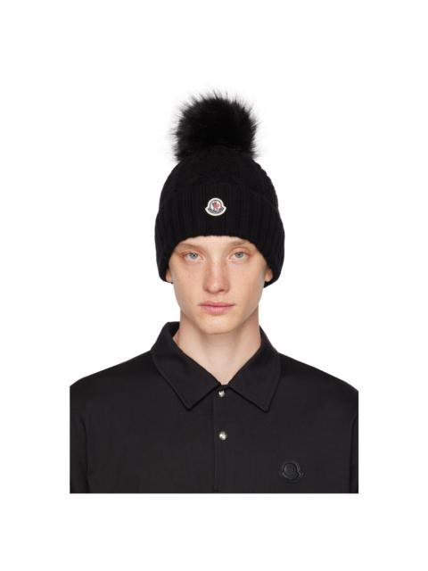 Black Pom-Pom Hat