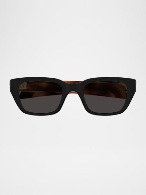 Bottega Veneta Unisex BV1393S Acetate Rectangle Sunglasses