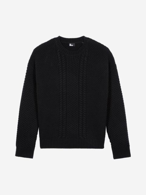 The Kooples BLACK WOOL CABLE SWEATER