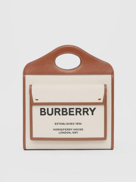Burberry Medium Two-tone Canvas and Leather Pocket Bag