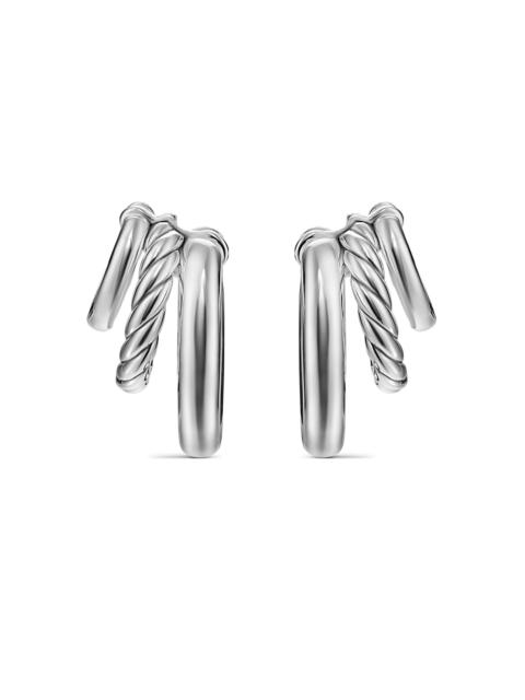 DAVID YURMAN Women's Mercer Three Row Hoop Earrings in Sterling Silver, 21MM - Silver