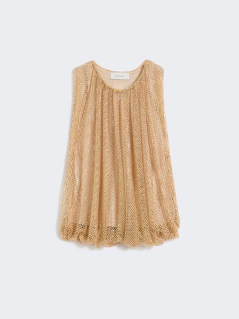 Sportmax Mesh top with crystals - camel
