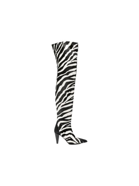 KHAITE zebra-print boots