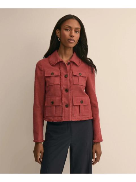 Brooks Brothers Cotton-Blend Braid-Trim Textured Jacket