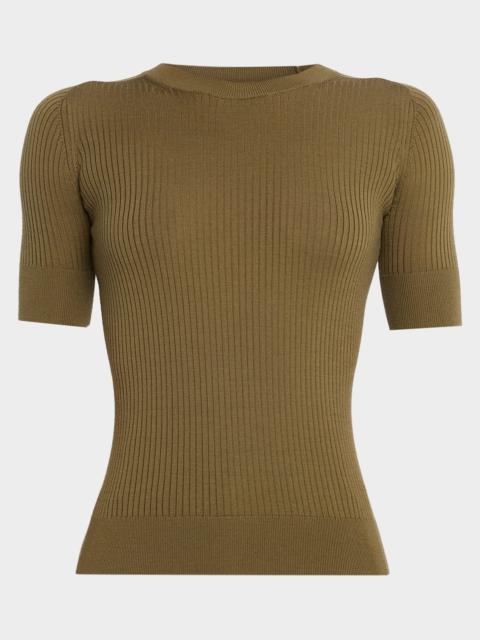MICHAEL KORS Superfine Merino Short-Sleeved Knit Top