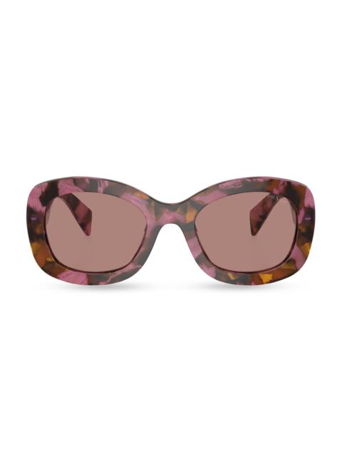 Prada Women's 55MM Oval Sunglasses - Rose Havana Taupe