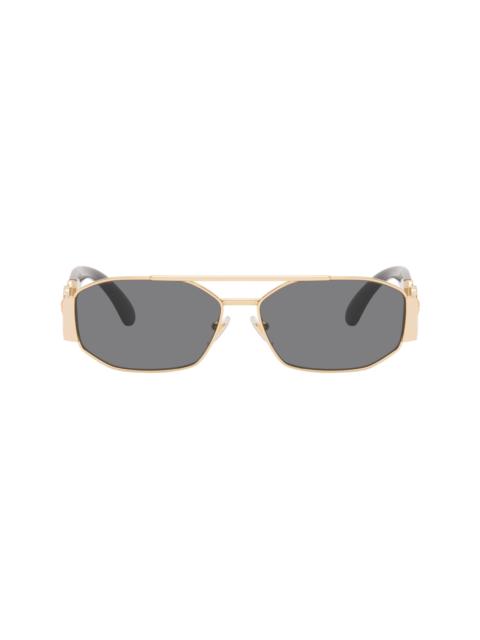 VERSACE Black & Gold Medusa Biggie Sunglasses