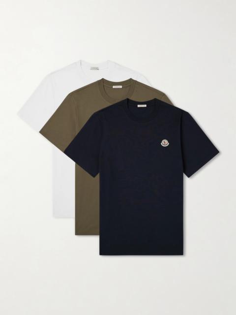 Moncler Pack of Three Logo-Appliquéd Cotton-Jersey T-Shirt