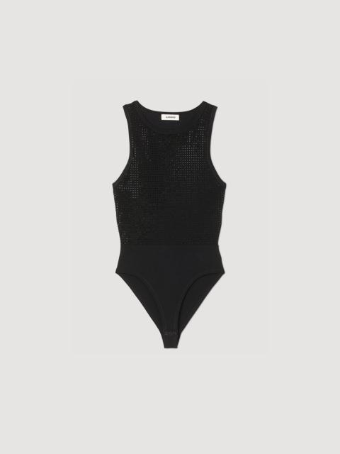 Sandro rhinestone-embellished sleeveless bodysuit