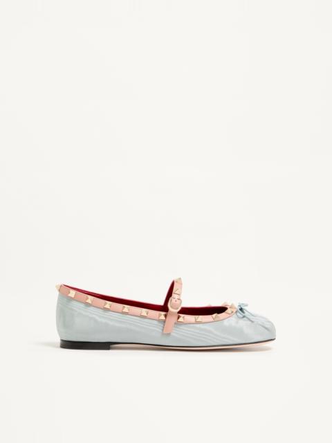 Valentino ROCKSTUD MARY-JANE BALLERINA IN MOIRÉ FABRIC 05MM
