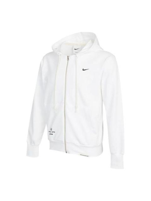 Nike Men's Nike Back Logo Sports Knit Hooded Zipper White DO9155-100