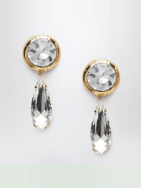 Alessandra Rich Round clip-on gold-tone metal earrings with crystal pendant