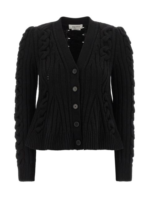 Alexander McQueen Braided wool cardigan