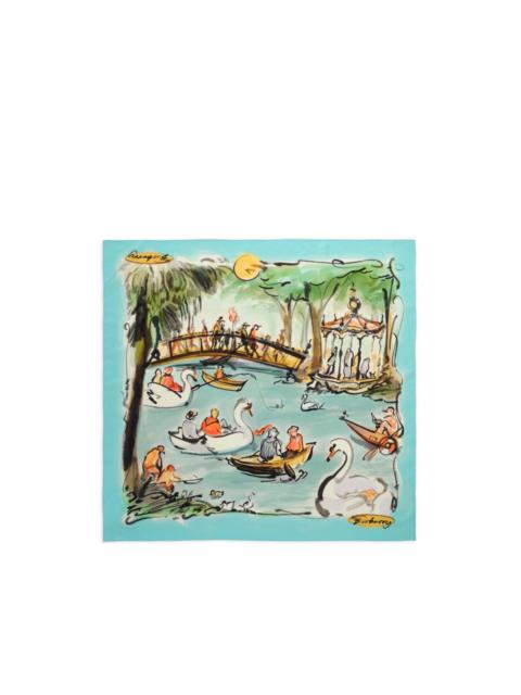 Burberry swan-lake silk scarf