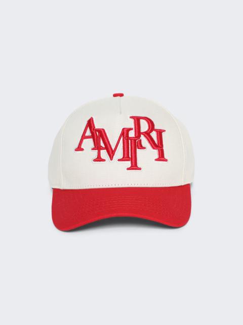 AMIRI Staggered Logo Canvas Hat Alabaster Red
