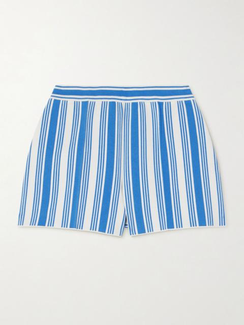 HIGH SPORT Savannah striped cotton-blend shorts Blue