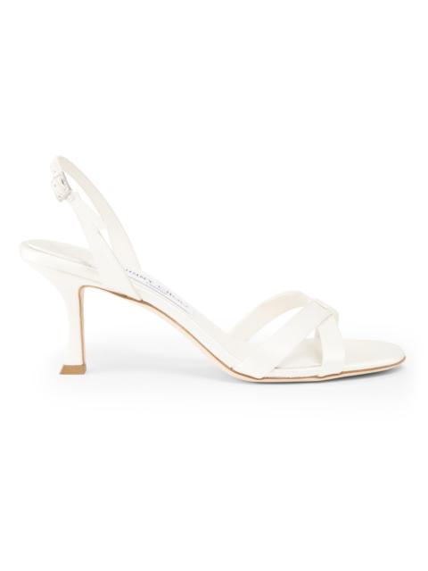 JIMMY CHOO Women's Elsy 70MM Satin Slingback Sandals - Ivory