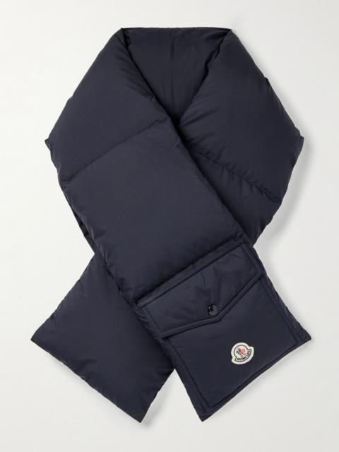 Moncler Logo-Appliquéd Quilted Shell Down Scarf Navy