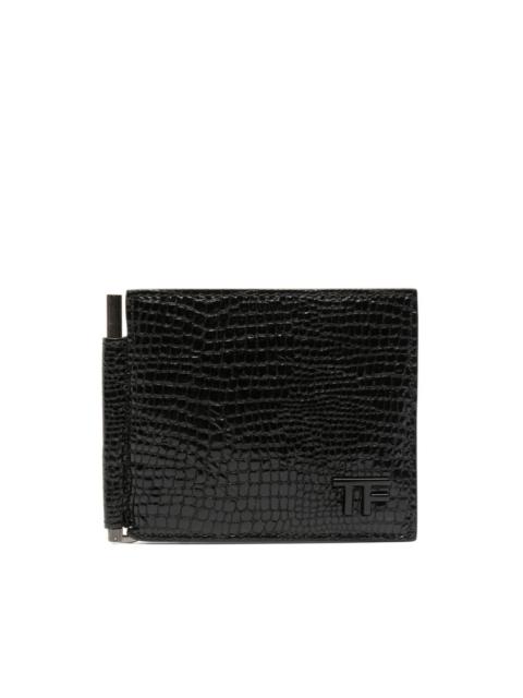 TOM FORD lizard skin-effect leather wallet