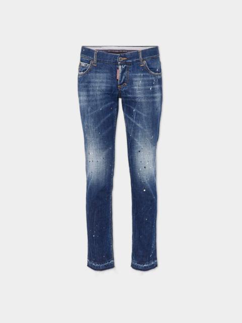 MEDIUM WHITE & BLUE SPOTS SHARPEI JEANS