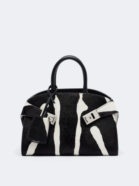 FERRAGAMO Hug Small zebra print shoulder bag