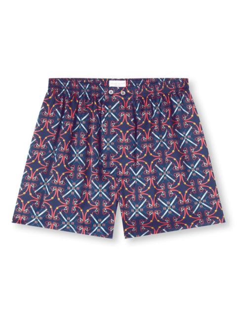 Derek Rose Men's Classic Fit Boxers Brindisi 93 Silk Satin Navy