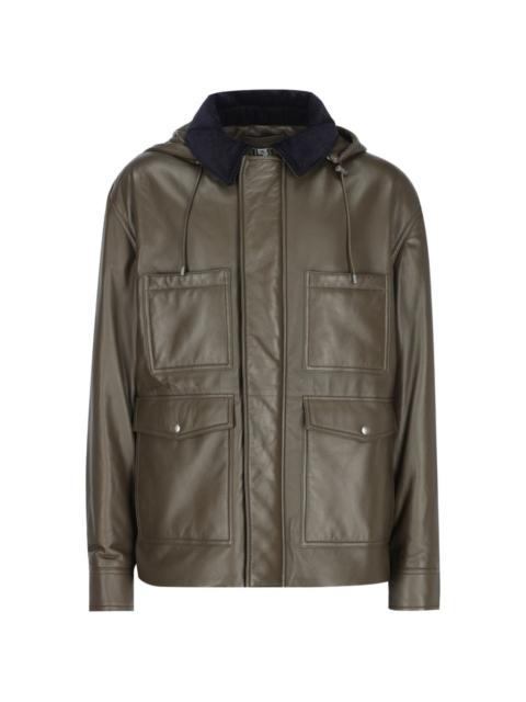 Loewe corduroy-collar hooded jacket