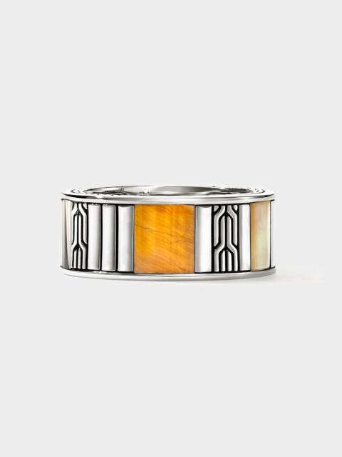 JOHN HARDY John Hardy Sterling Silver Tiger Eye Icon Band Ring