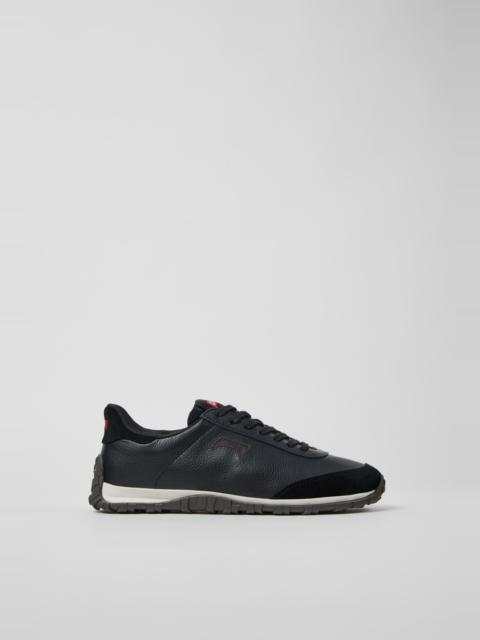 CAMPER Drift Walk Black Leather and Nubuck Sneakers for Women.
