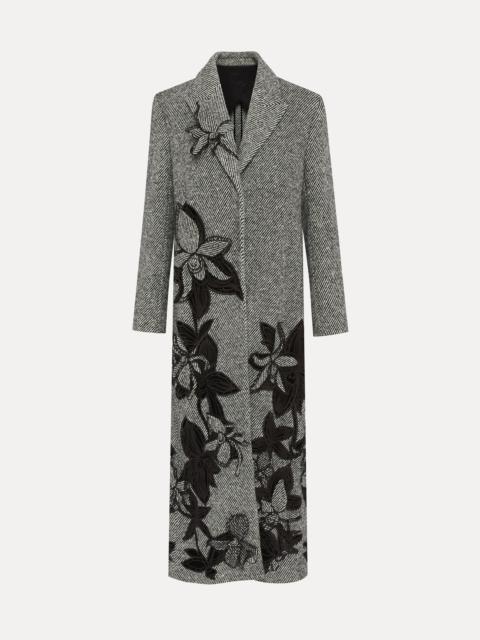 ORCHID EMBROIDERED WOOL COAT