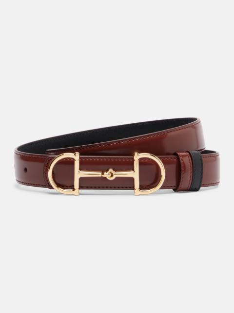 GUCCI Horsebit reversible leather belt