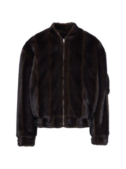 MM6 Maison Margiela FAUX-FUR ZIP-FRONT BOMBER JACKET