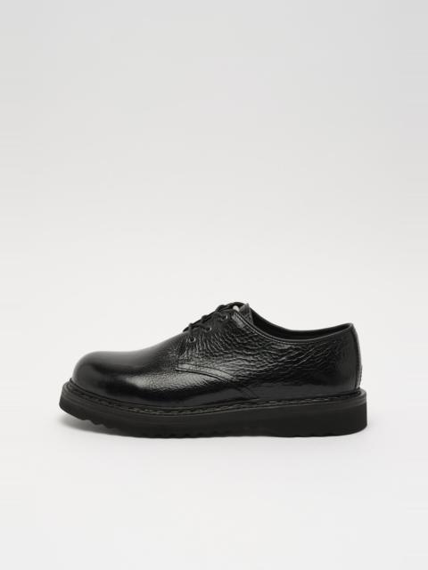 Trampler Shoe Black Cracked Patent Leather.