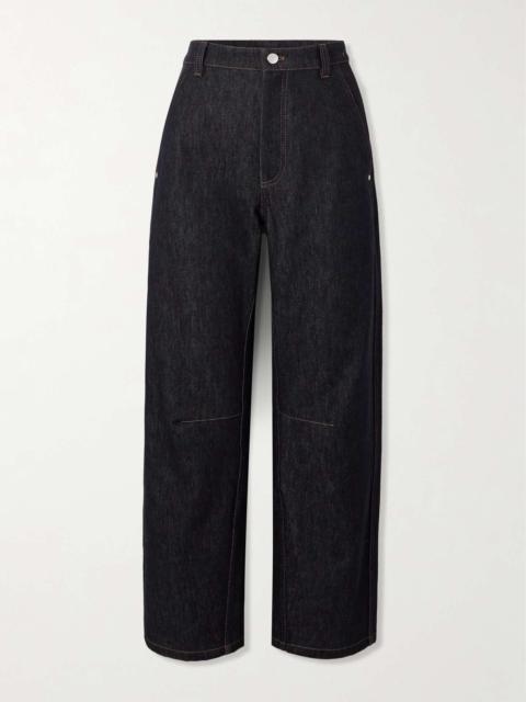 Cropped high-rise straight-leg jeans