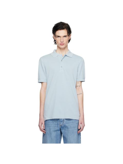 TOM FORD Blue Three-Button Polo