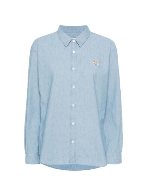 baby fox-motif chambray shirt