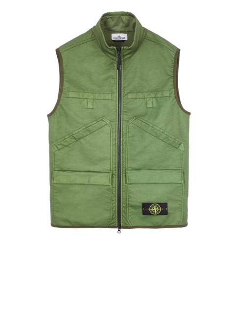 Stone Island G0729 FELPA DIAGONALE GOMMATA_GARMENT DYED OLIVE GREEN