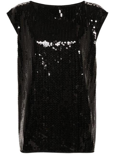 Sleeveless top with sequins