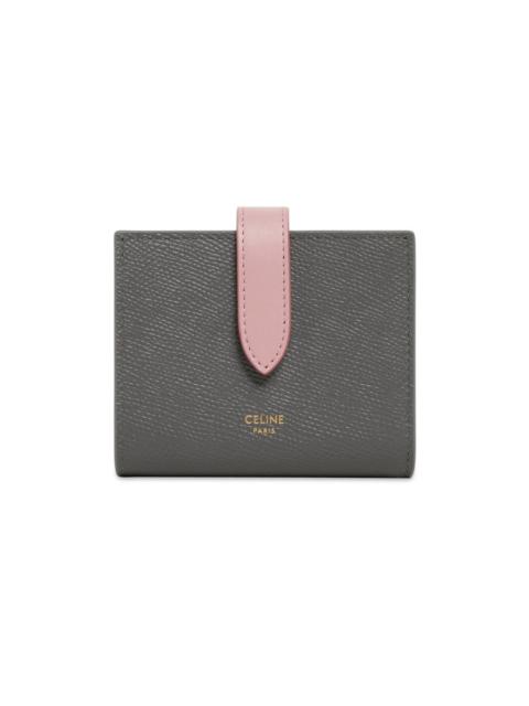 Small Strap Wallet In Bicolour Grained Calfskin