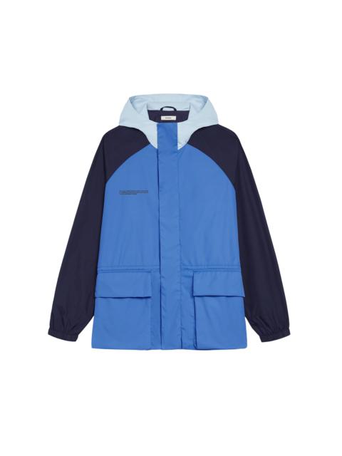 PANGAIA Womens Recycled Nylon Color Block Jacket - Cerulean Blue
