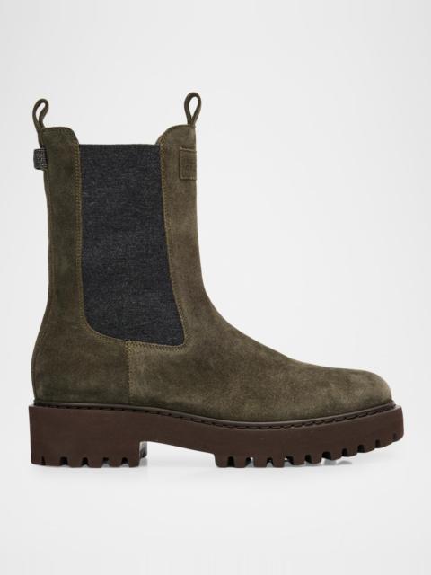 Brunello Cucinelli Suede Combat Boots
