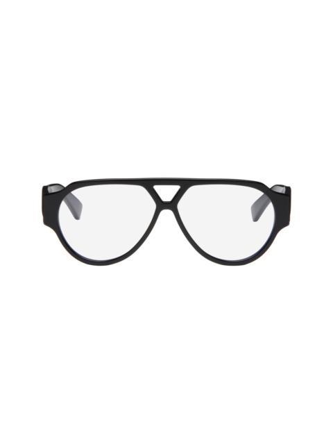 Bottega Veneta Black Soft Aviator Glasses