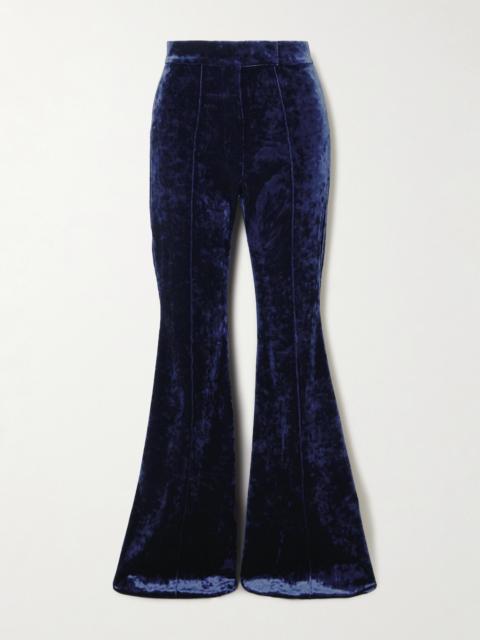 ALEX PERRY Stretch-velvet Flared Pants